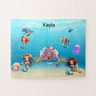 Zeemeermin Zee Turtle Castle Onder de Oceaan Zee Legpuzzel