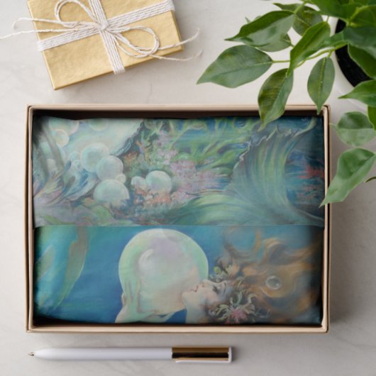 Zeemeermin/Zeemeermin  Antiek ontkoppeling Tissuepapier (Geschenk)