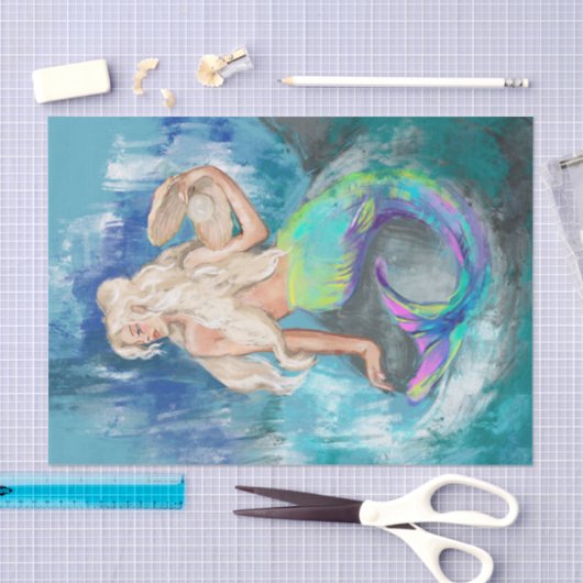 Zeemeermin/Zeemeermin  Antiek ontkoppeling Tissuepapier (Craft)