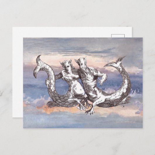 ZEEMEERMIN & ZEEMEERMIN IN OCEAANHEMEL BRIEFKAART (Voorkant / Achterkant)