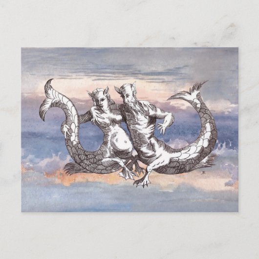 ZEEMEERMIN & ZEEMEERMIN IN OCEAANHEMEL BRIEFKAART (Voorkant)