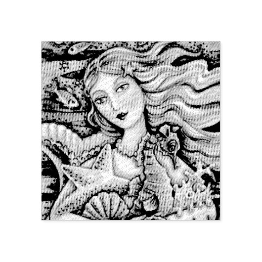 ZEEMEERMIN, ZEEPAARDJE, FANTASIE RUBBER STEMPEL Cl (Afrduk)