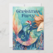 Zeemeermin Zeepaardje Santa Nautisch Kerstfeest Kaart (Voorkant)