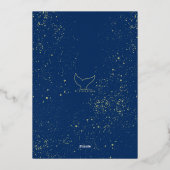 🧜‍♀️ Zeemeermin & Zeepaardje Strand Kerstmis Folie Feestdagenkaart (Achterkant)