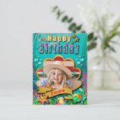 Zeemeermin, zeeschelp, Zee Dieren Vrienden, Koraal Briefkaart (Staand voorkant)