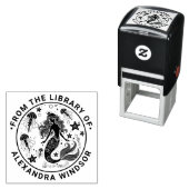 Zeemeermin Zeester Kwallen Bibliotheek Boeknaam Zelfinktende Stempel (In situ)