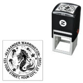 Zeemeermin Zeesterkwal Naam Terugkeeradres Zelfinktende Stempel (In situ)