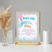 Zeemeermin Zeg niet Baby Baby shower Spelbord Poster