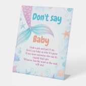 Zeemeermin Zeg niet Baby Baby shower Spelbord Reclamebord Met Voetstuk (Voorkant)