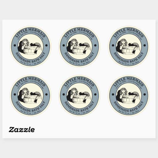  zeemeermin zelfgemaakte badzout label Sjabloon (Vel)
