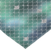 Zeemeermin Zilver Blauwgroen Groene Oceaan Glitz Tafelkleed (Gekanteld)