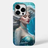 Zeemeermin Zilver Haar Turquoise Oceaan Case-Mate iPhone Case (Achterkant)