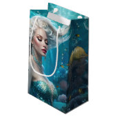 Zeemeermin Zilver Haar Turquoise Oceaan Klein Cadeauzakje (Achterkant Gekanteld)