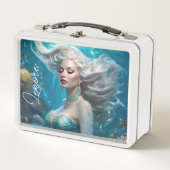 Zeemeermin Zilveren Haar Turquoise Oceaan (Voorkant)