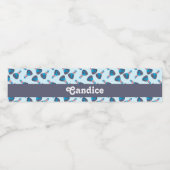 Zeemeermin zit op rotspatroon waterfles etiket (Enkel label)