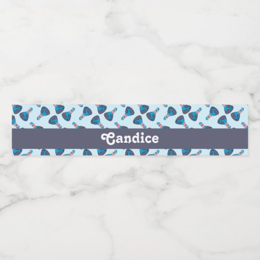 Zeemeermin zit op rotspatroon waterfles etiket (Enkel label)