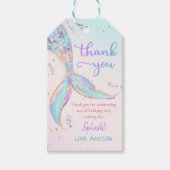 Zeemeermin Zomerzwembad 1e Verjaardagsfeest Cadeaulabel (Voorkant)