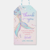 Zeemeermin Zomerzwembad 1e Verjaardagsfeest Cadeaulabel (Achterkant)