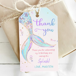 Zeemeermin Zomerzwembad 1e Verjaardagsfeest Cadeaulabel