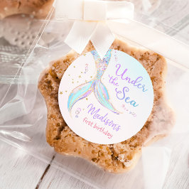 Zeemeermin Zomerzwembad 1e Verjaardagsfeest Ronde Sticker