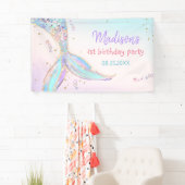 Zeemeermin Zomerzwembad 1e Verjaardagsfeest Spandoek (Insitu)