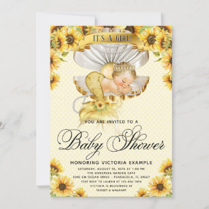Zeemeermin Zonnebloem Baby Shower Uitnodiging