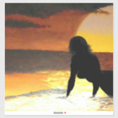 Zeemeermin zonsondergang 1 sticker (Vel)