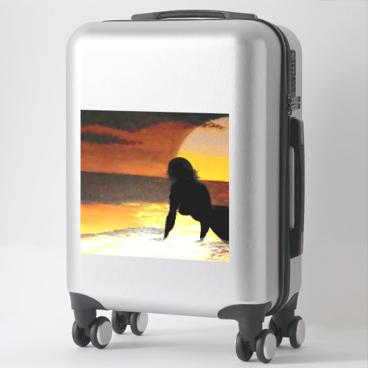 Zeemeermin zonsondergang 1 sticker (Koffer)