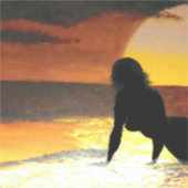 Zeemeermin zonsondergang 1 sticker (Voorkant)