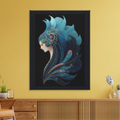 ZEEMEERMIN ZWART #2 CANVAS AFDRUK (Insitu (Woonkamer))