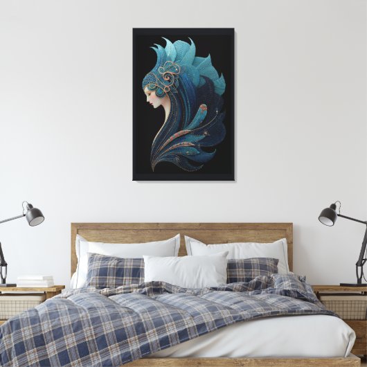 ZEEMEERMIN ZWART #2 CANVAS AFDRUK (Insitu (Slaapkamer))