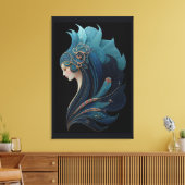 ZEEMEERMIN ZWART #2 CANVAS AFDRUK (Insitu (Woonkamer))