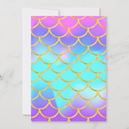 Zeemeermin Zwembad Party Roze Zeemeermin verjaarda Kaart (Achterkant)