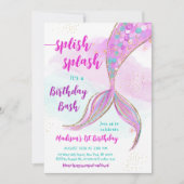 Zeemeermin Zwembad Party Verjaardag Kaart (Voorkant)