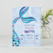 Zeemeermin Zwembad Party Verjaardag uitnodiging (Staand voorkant)