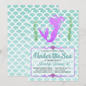 Zeemeermin Zwembad Party Verjaardag uitnodiging (Voorkant / Achterkant)