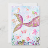 Zeemeermin Zwembad Party Verjaardag uitnodiging (Achterkant)