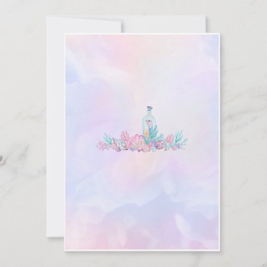 Zeemeermin Zwembad Verjaardagsuitnodiging onder Ze Kaart (Achterkant)