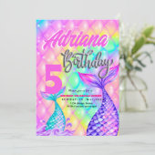 Zeemeermin Zwembad zee Party Roze Verjaardags Brig Kaart (Staand voorkant)