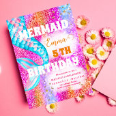 Zeemeermin Zwembad zee Party Roze Verjaardags Brig Kaart