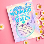 Zeemeermin Zwembad zee Party Roze Verjaardags Brig Kaart