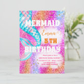 Zeemeermin Zwembad zee Party Roze Verjaardags Brig Kaart (Staand voorkant)