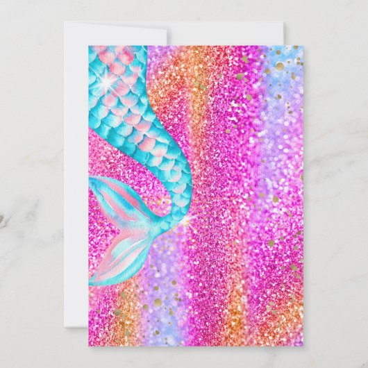 Zeemeermin Zwembad zee Party Roze Verjaardags Brig Kaart (Achterkant)