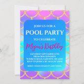 zeemeermin zwembadfeest uitnodigingen (Voorkant)