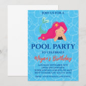 zeemeermin zwembadfeest uitnodigingen (Voorkant / Achterkant)