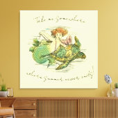  Zeemeermin Zwemmen met Zee Schildpad en Quote Canvas Afdruk (Insitu (Woonkamer))