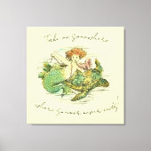  Zeemeermin Zwemmen met Zee Schildpad en Quote Canvas Afdruk (Voorkant)