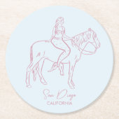 Zeemeerminafbeelding Ronde Kartonnen Onderzetter (Voorkant)