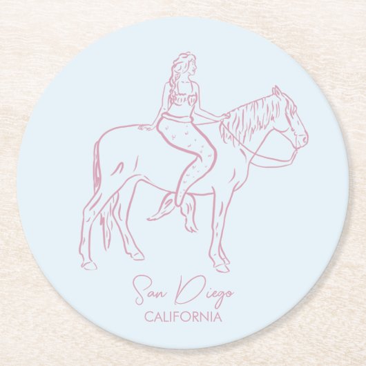 Zeemeerminafbeelding Ronde Kartonnen Onderzetter (Voorkant)