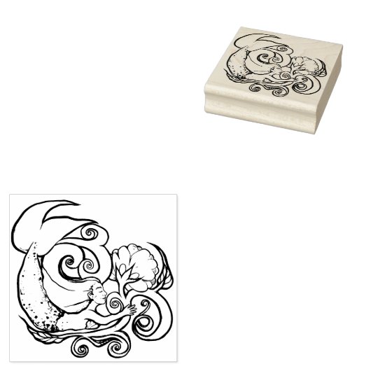 Zeemeerminbloem Rubberstempel (Gestempeld)